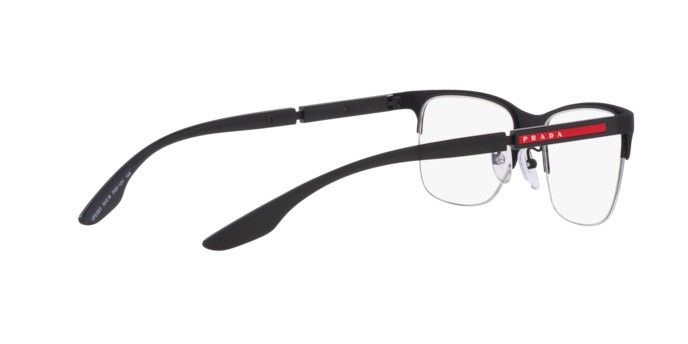 Brillen Prada Linea Rossa PS 55OV (DG01O1) farbe black rubber form quadratisch gläser demo lens