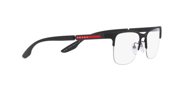 Brillen Prada Linea Rossa PS 55OV (DG01O1) farbe black rubber form quadratisch gläser demo lens