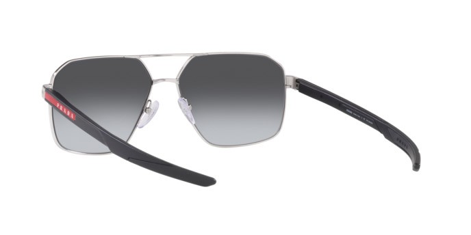 Sonnenbrillen Prada Linea Rossa PS 55WS (1BC06G) farbe silver form unregelmäßig gläser polar grey gradient