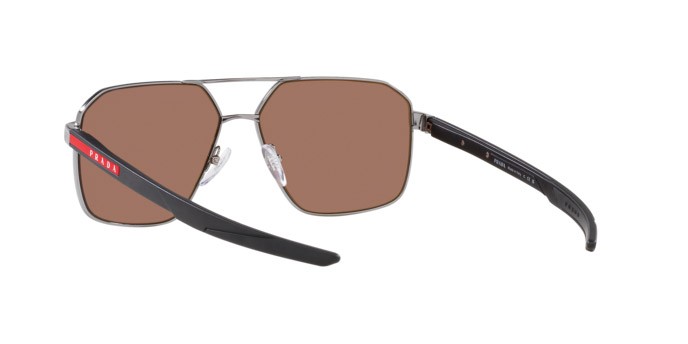 Sonnenbrillen Prada Linea Rossa PS 55WS (5AV50A) farbe gunmetal form unregelmäßig gläser marrone