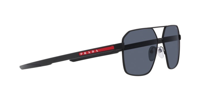 Sonnenbrillen Prada Linea Rossa PS 55WS (DG009R) farbe black rubber form unregelmäßig gläser blue