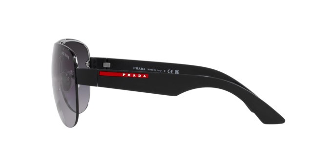 Sunglasses Prada Linea Rossa PS 55YS (1BC09U) color argento shape aviator lenses grigio sfumato