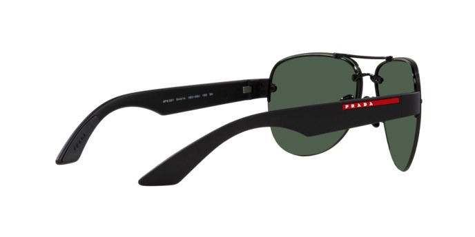 Sonnenbrillen Prada Linea Rossa PS 55YS (1BO06U) farbe nero opaco form aviator gläser green tuning