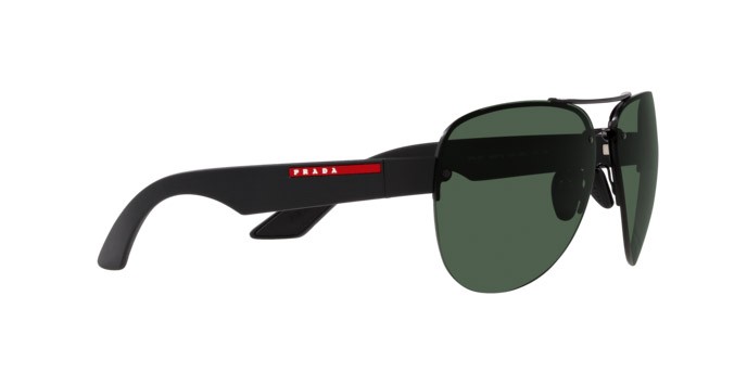 Sonnenbrillen Prada Linea Rossa PS 55YS (1BO06U) farbe nero opaco form aviator gläser green tuning