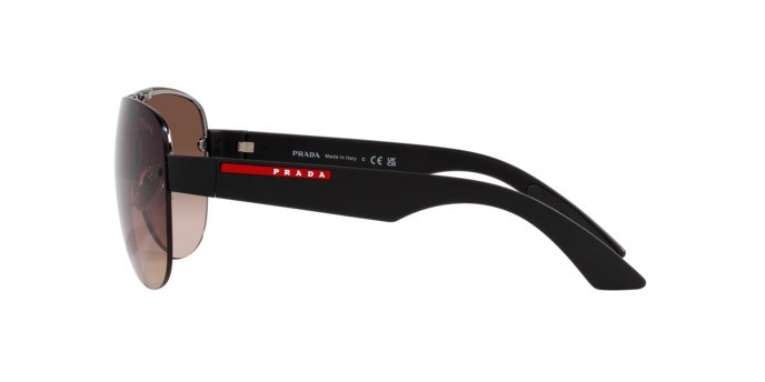 Occhiali da sole Prada Linea Rossa PS 55YS (5AV02P) colore gunmetal forma aviator lenti marrone sfumato