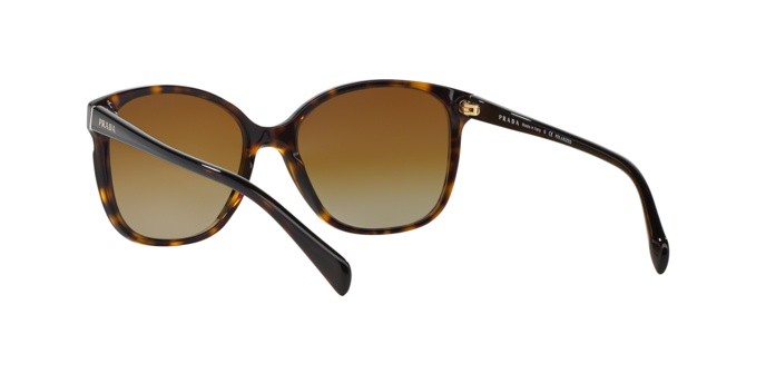 Sonnenbrillen Prada PR 01OS (2AU6E1) farbe havana form quadratisch gläser polar brown gradient