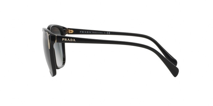 Sonnenbrillen Prada PR 01OSA (1AB3M1) farbe gloss black form quadratisch gläser grey gradient