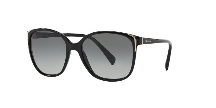 Sonnenbrillen Prada PR 01OSA (1AB3M1) farbe gloss black form quadratisch gläser grey gradient