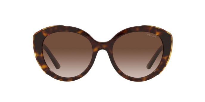 Sonnenbrillen Prada PR 01YS (2AU6S1) farbe havana form oval gläser brown gradient