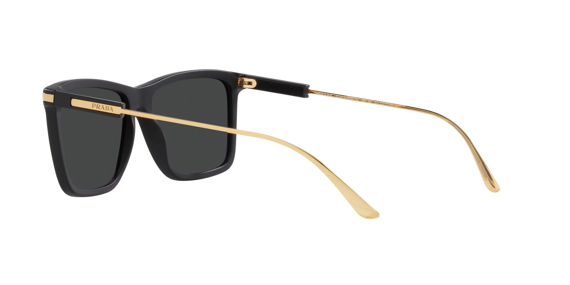 Sonnenbrillen Prada PR 01ZS (1BO08G) farbe nero opaco form rechteckig gläser polar nera