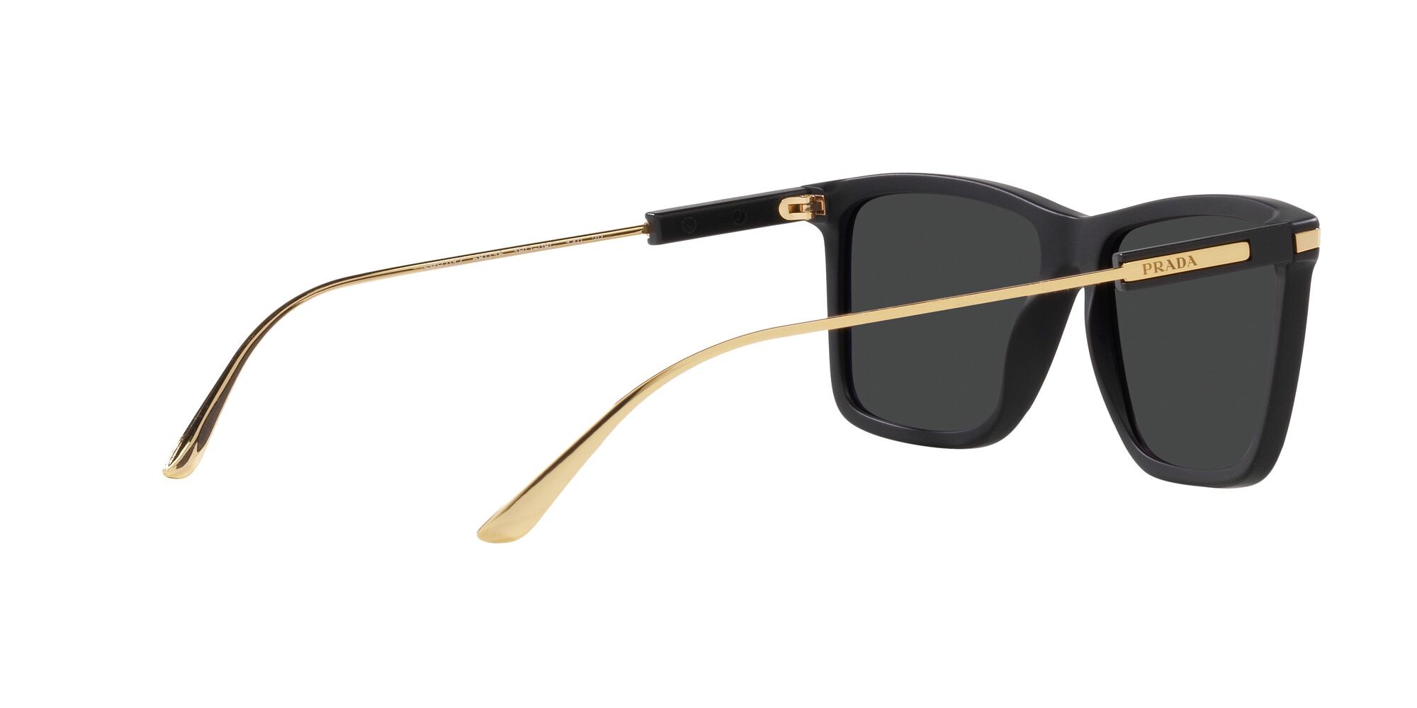 Sonnenbrillen Prada PR 01ZS (1BO08G) farbe nero opaco form rechteckig gläser polar nera