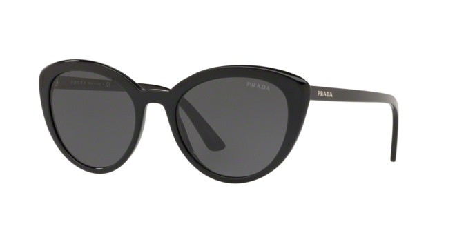 Sonnenbrillen Prada Conceptual PR 02VS (1AB5S0) farbe black form cat-eye gläser grey