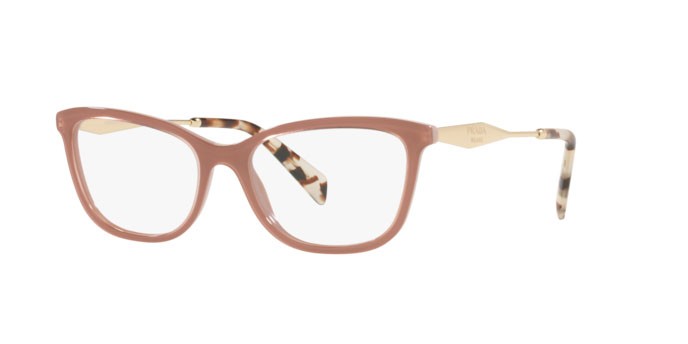 Eyeglasses Prada PR 02YV (01Y1O1) color alabaster/crystal shape butterfly lenses demo lens