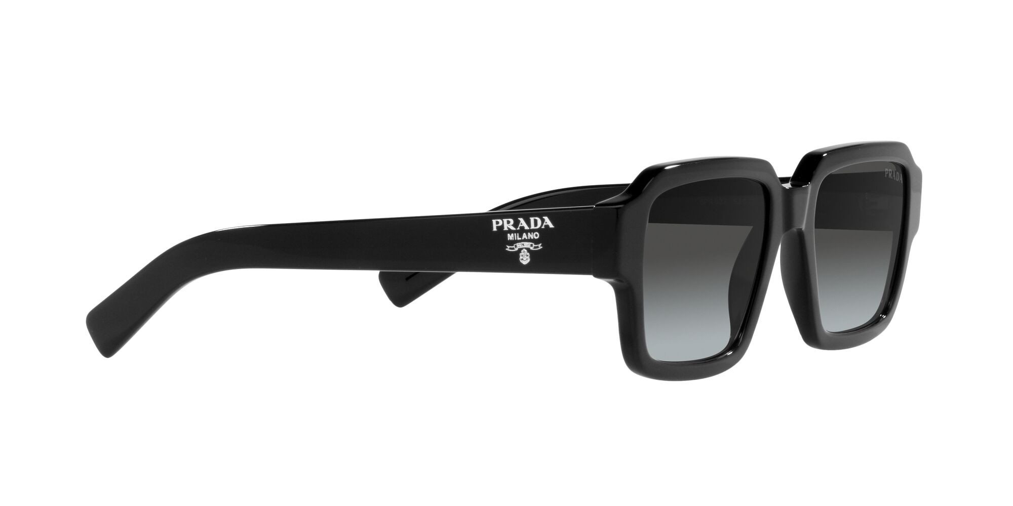 Occhiali da sole Prada PR 02ZS (1AB06T) colore nero forma quadrato lenti graphite sfumato cristallo