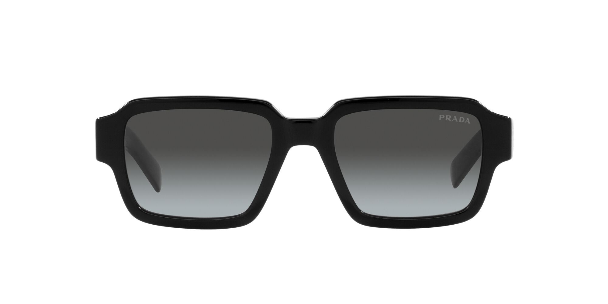 Occhiali da sole Prada PR 02ZS (1AB06T) colore nero forma quadrato lenti graphite sfumato cristallo