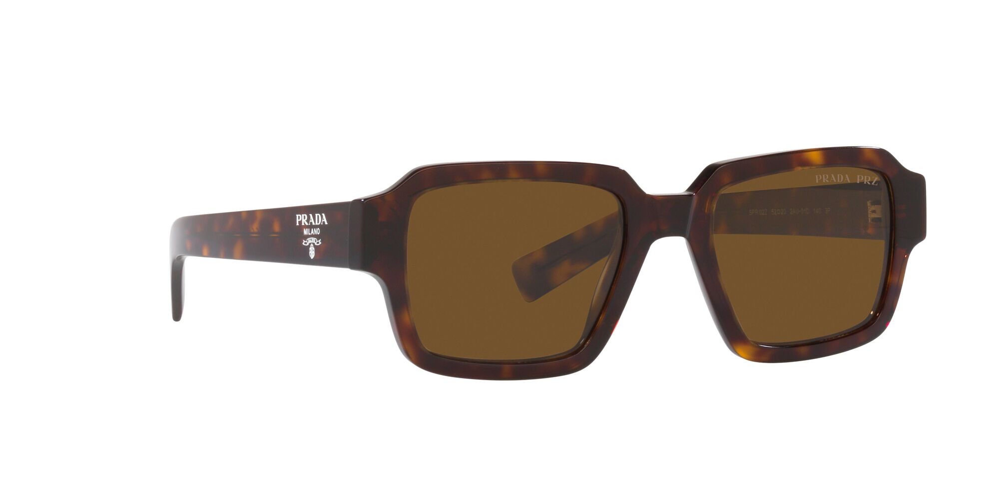 Sonnenbrillen Prada PR 02ZS (2AU01D) farbe tartarugato form quadratisch gläser polar marrone