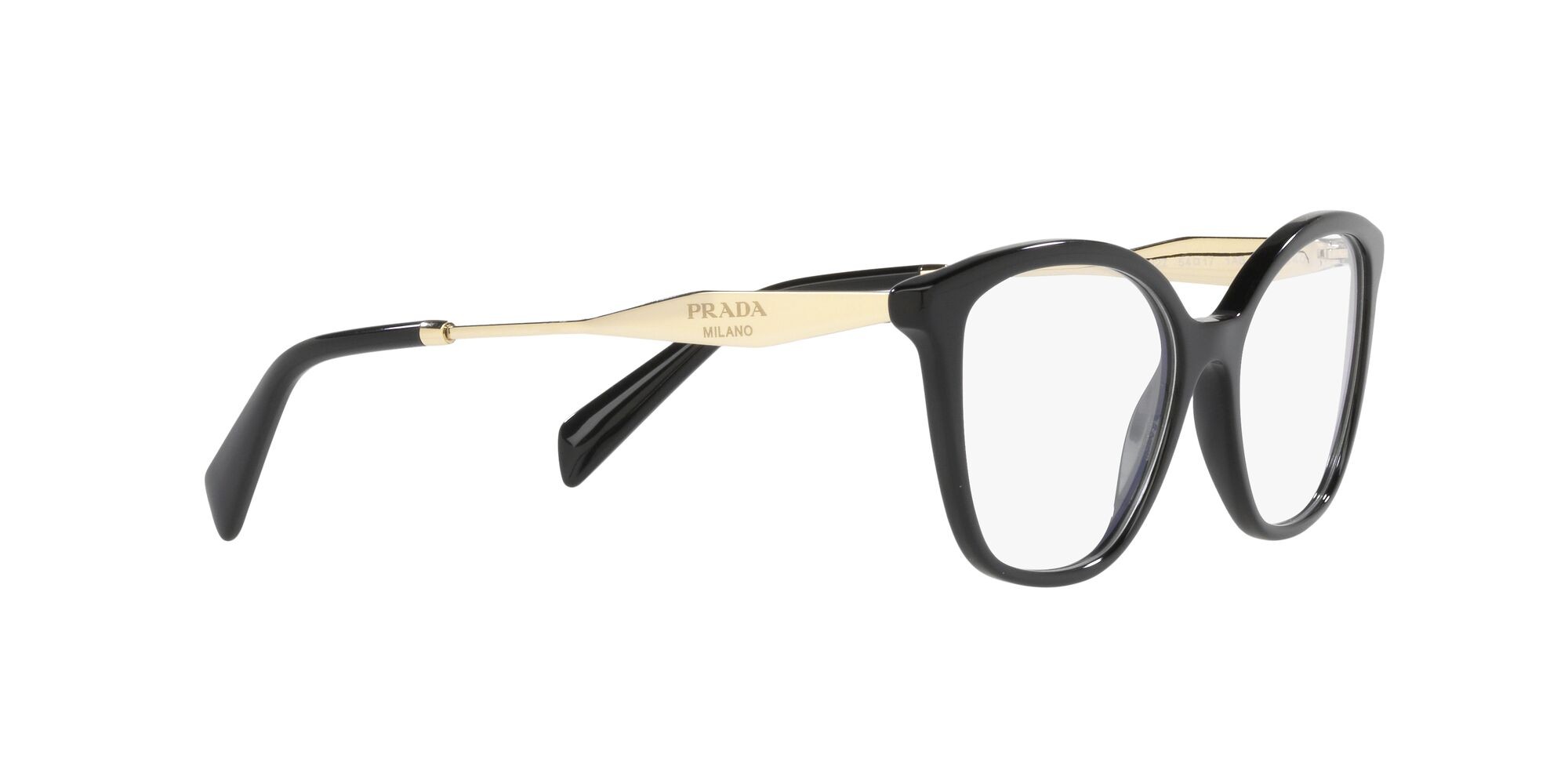 Eyeglasses Prada PR 02ZV (1AB1O1) color nero shape butterfly lenses lente demo