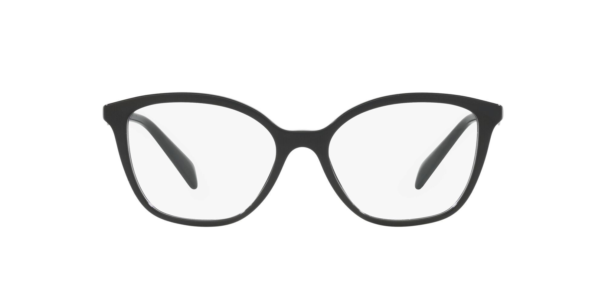 Eyeglasses Prada PR 02ZV (1AB1O1) color nero shape butterfly lenses lente demo