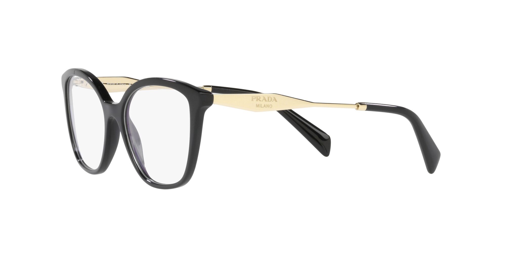 Eyeglasses Prada PR 02ZV (1AB1O1) color nero shape butterfly lenses lente demo