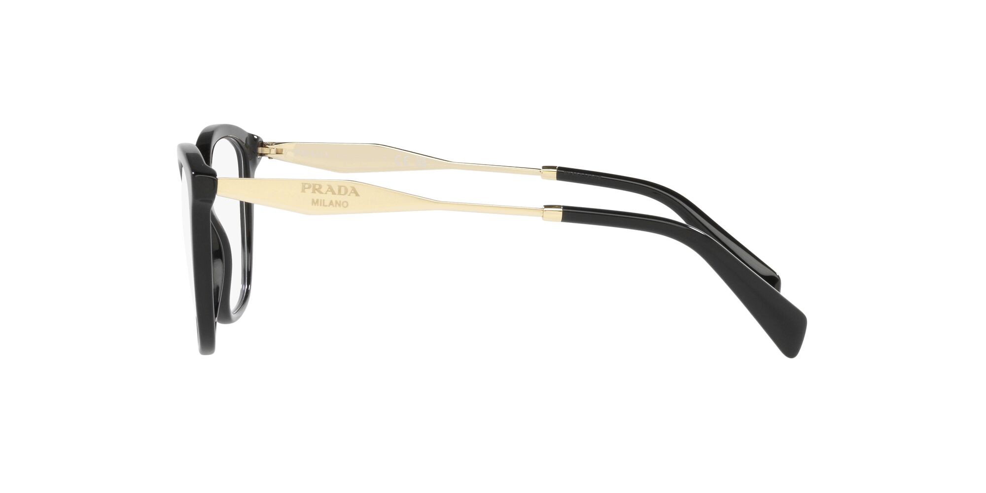 Eyeglasses Prada PR 02ZV (1AB1O1) color nero shape butterfly lenses lente demo