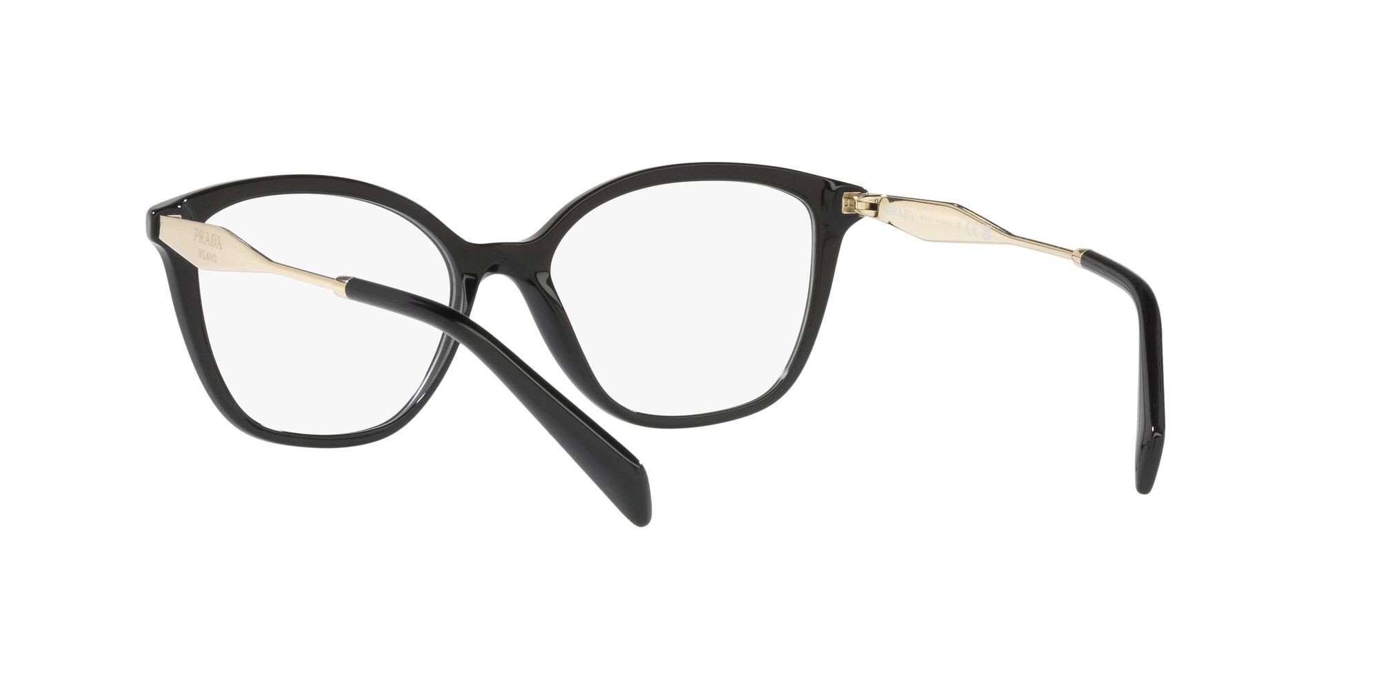Eyeglasses Prada PR 02ZV (1AB1O1) color nero shape butterfly lenses lente demo