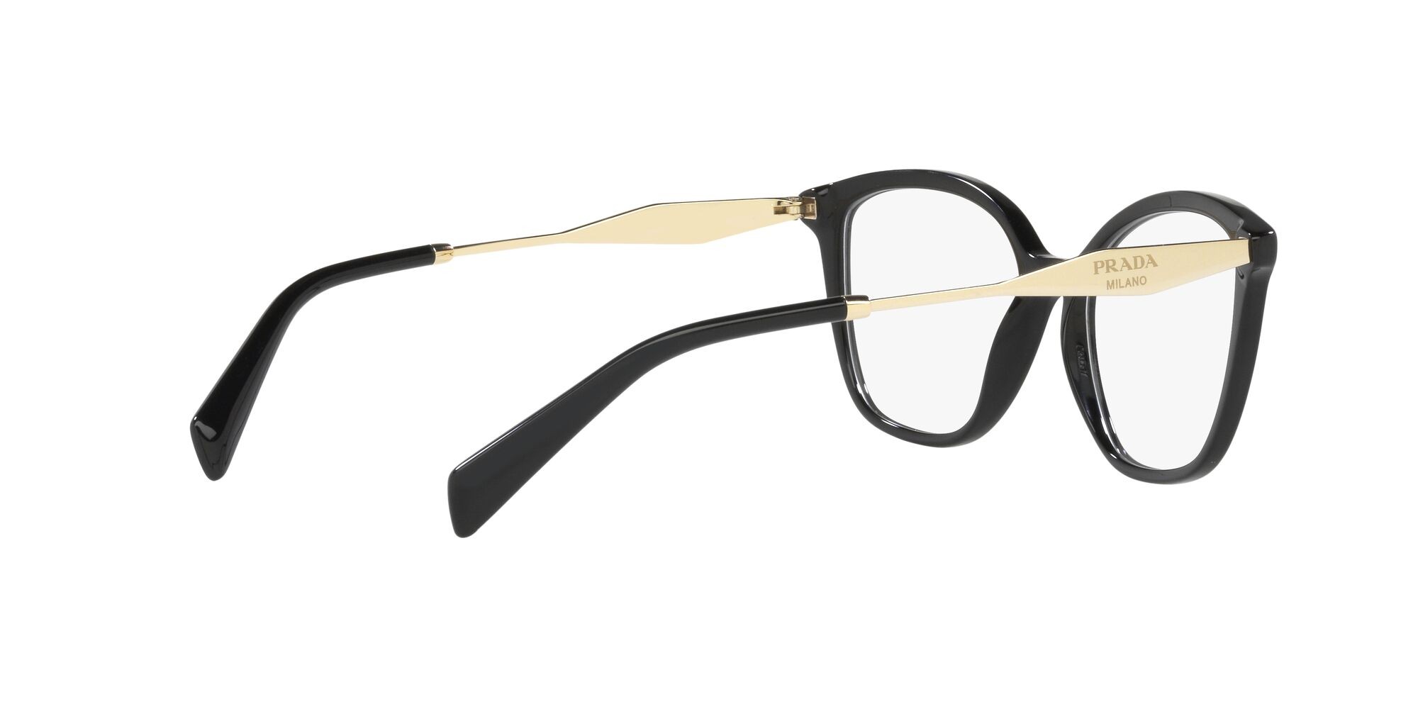 Eyeglasses Prada PR 02ZV (1AB1O1) color nero shape butterfly lenses lente demo