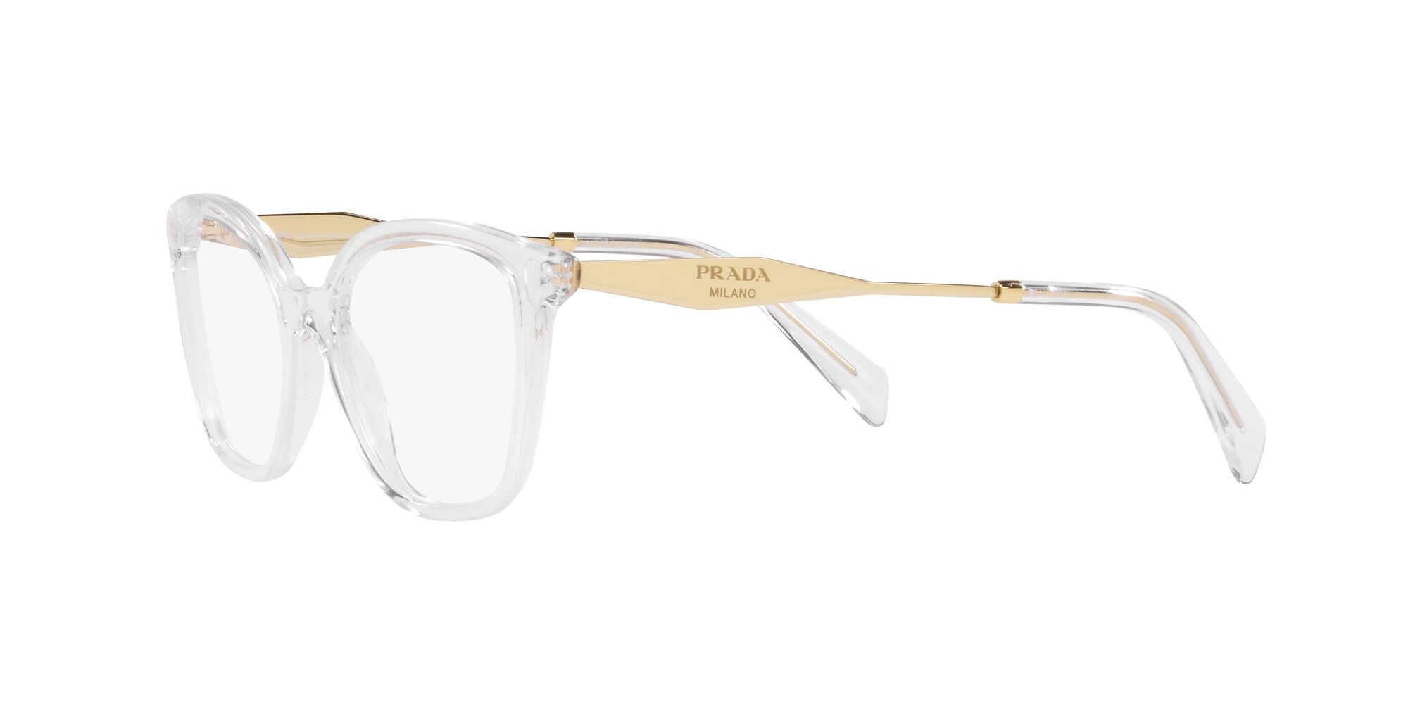 Eyeglasses Prada PR 02ZV (2AZ1O1) color cristallo shape butterfly lenses lente demo
