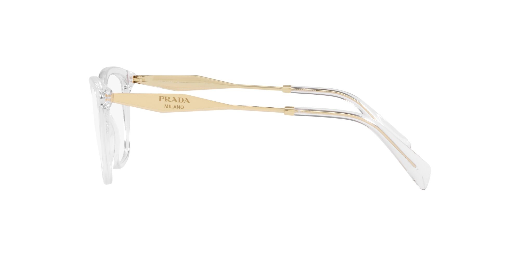 Eyeglasses Prada PR 02ZV (2AZ1O1) color cristallo shape butterfly lenses lente demo