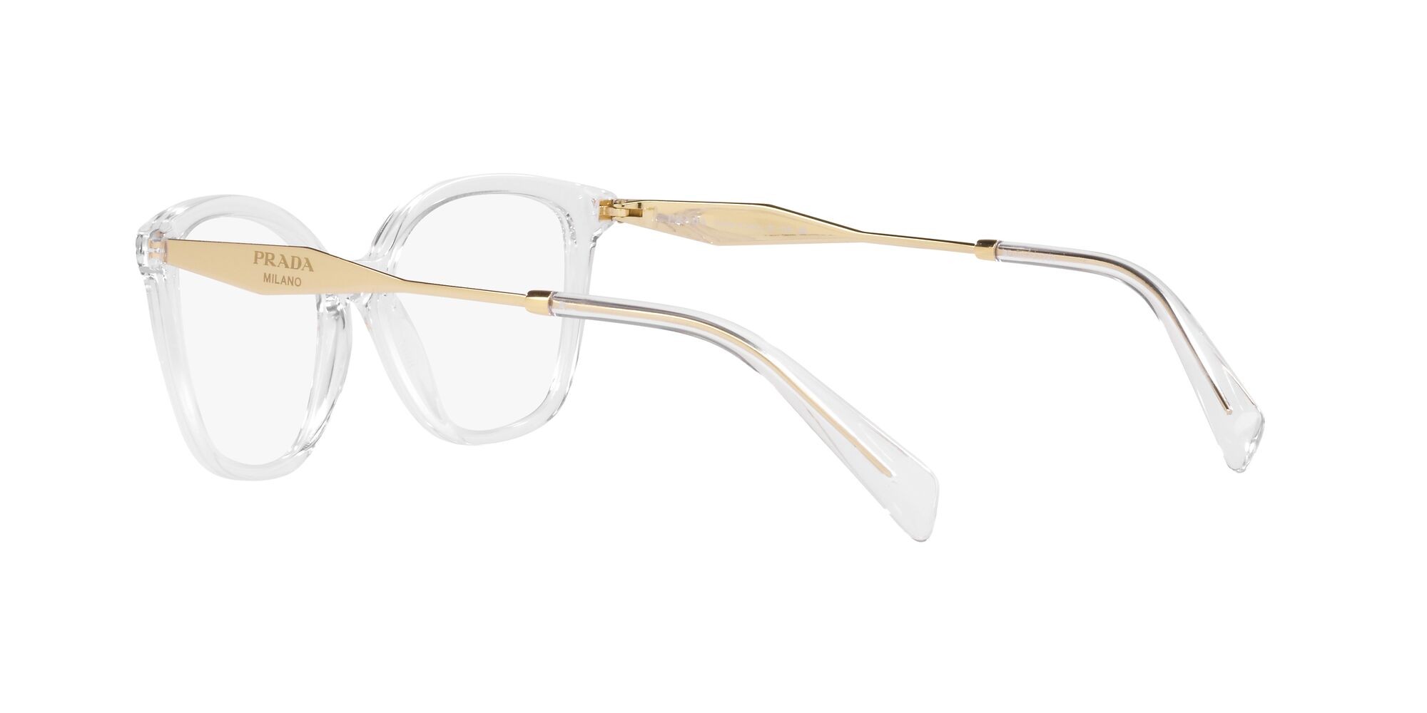 Eyeglasses Prada PR 02ZV (2AZ1O1) color cristallo shape butterfly lenses lente demo