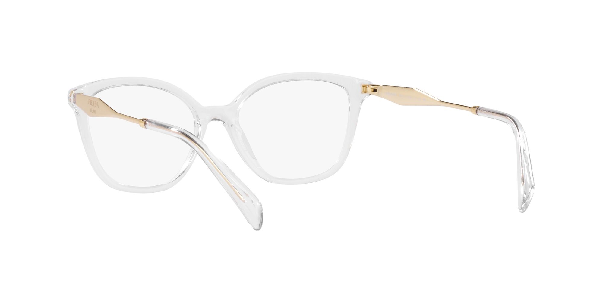 Eyeglasses Prada PR 02ZV (2AZ1O1) color cristallo shape butterfly lenses lente demo