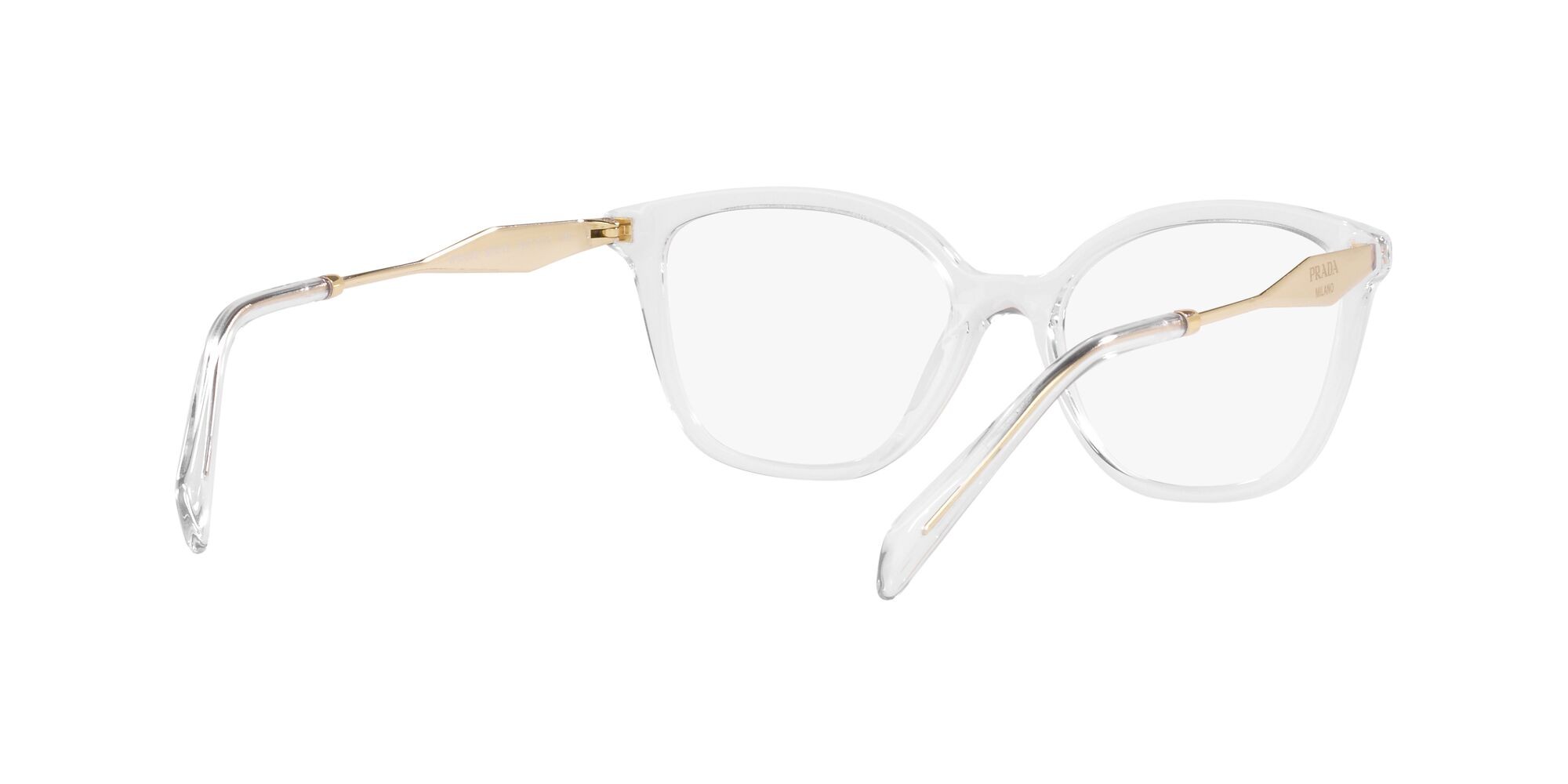 Eyeglasses Prada PR 02ZV (2AZ1O1) color cristallo shape butterfly lenses lente demo