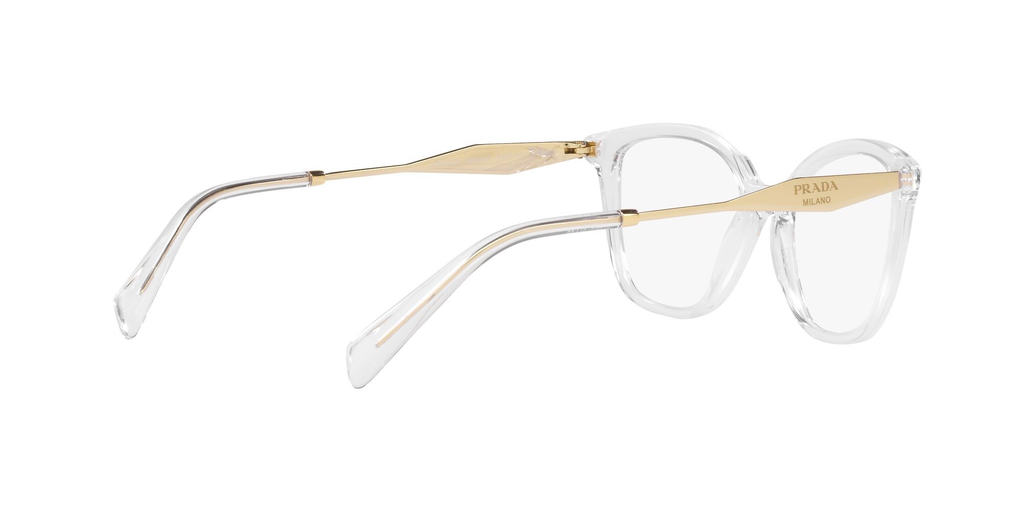 Eyeglasses Prada PR 02ZV (2AZ1O1) color cristallo shape butterfly lenses lente demo