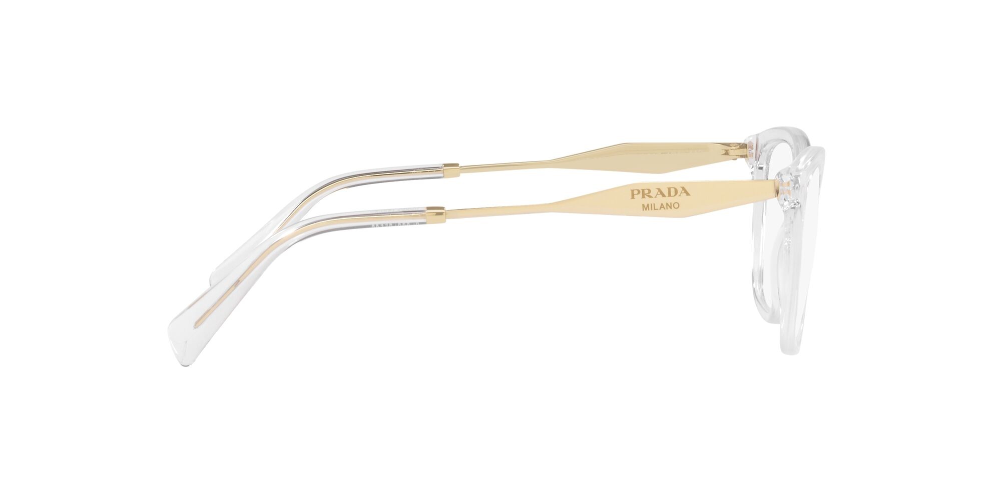 Eyeglasses Prada PR 02ZV (2AZ1O1) color cristallo shape butterfly lenses lente demo