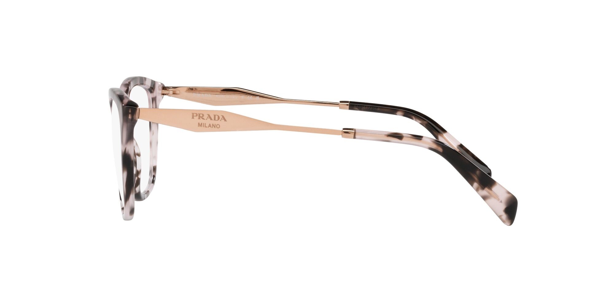 Eyeglasses Prada PR 02ZV (ROJ1O1) color rosa tartarugato shape butterfly lenses lente demo