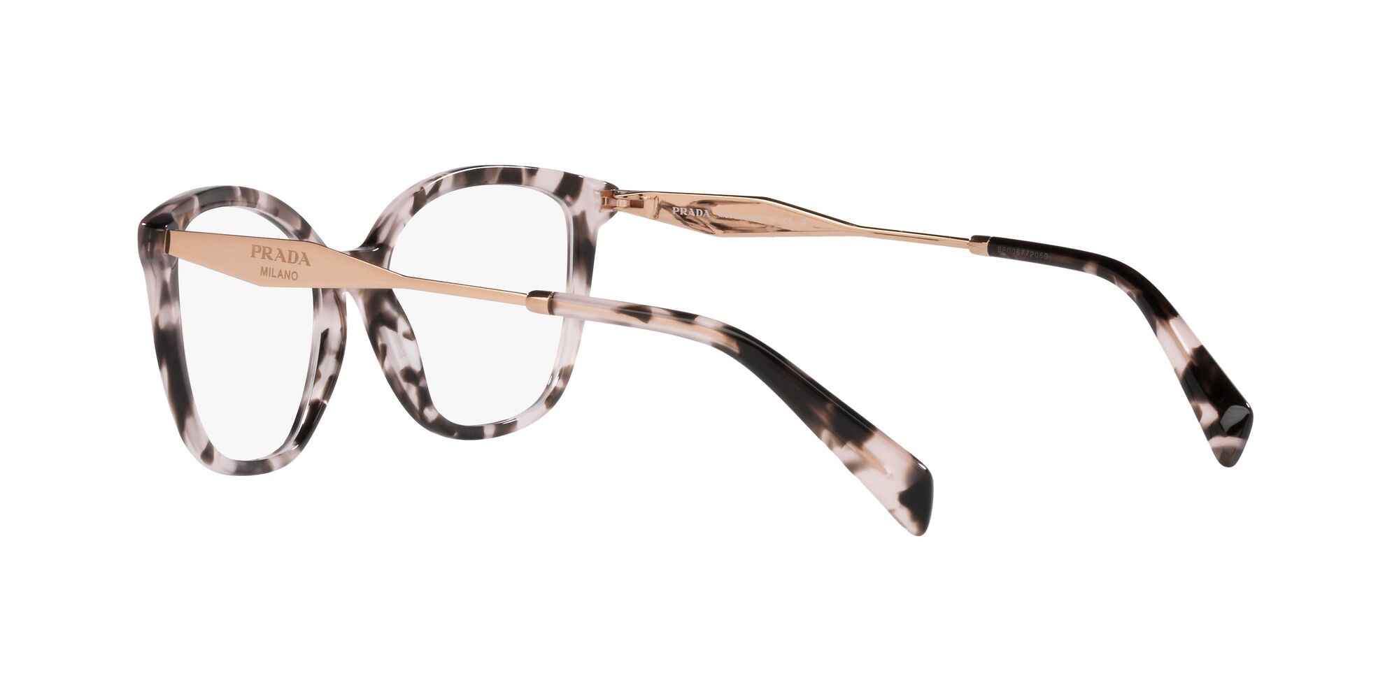 Eyeglasses Prada PR 02ZV (ROJ1O1) color rosa tartarugato shape butterfly lenses lente demo