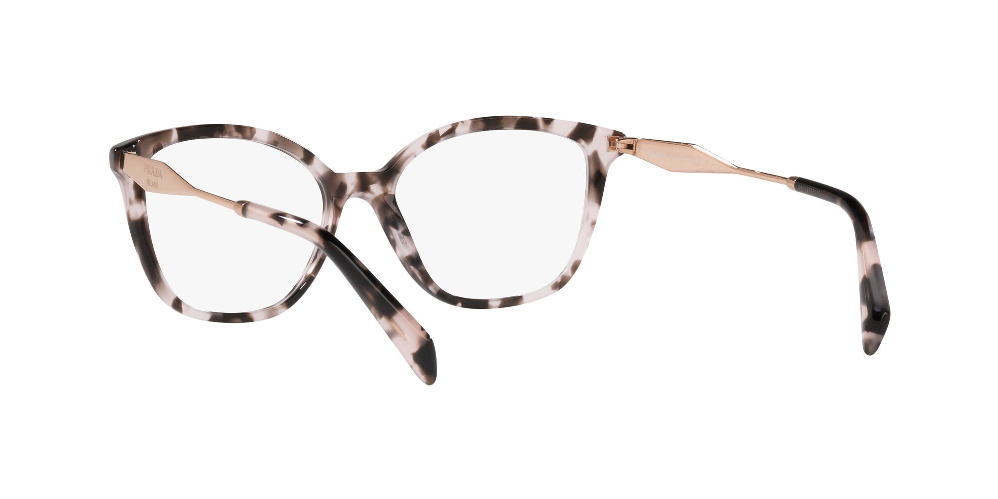 Eyeglasses Prada PR 02ZV (ROJ1O1) color rosa tartarugato shape butterfly lenses lente demo