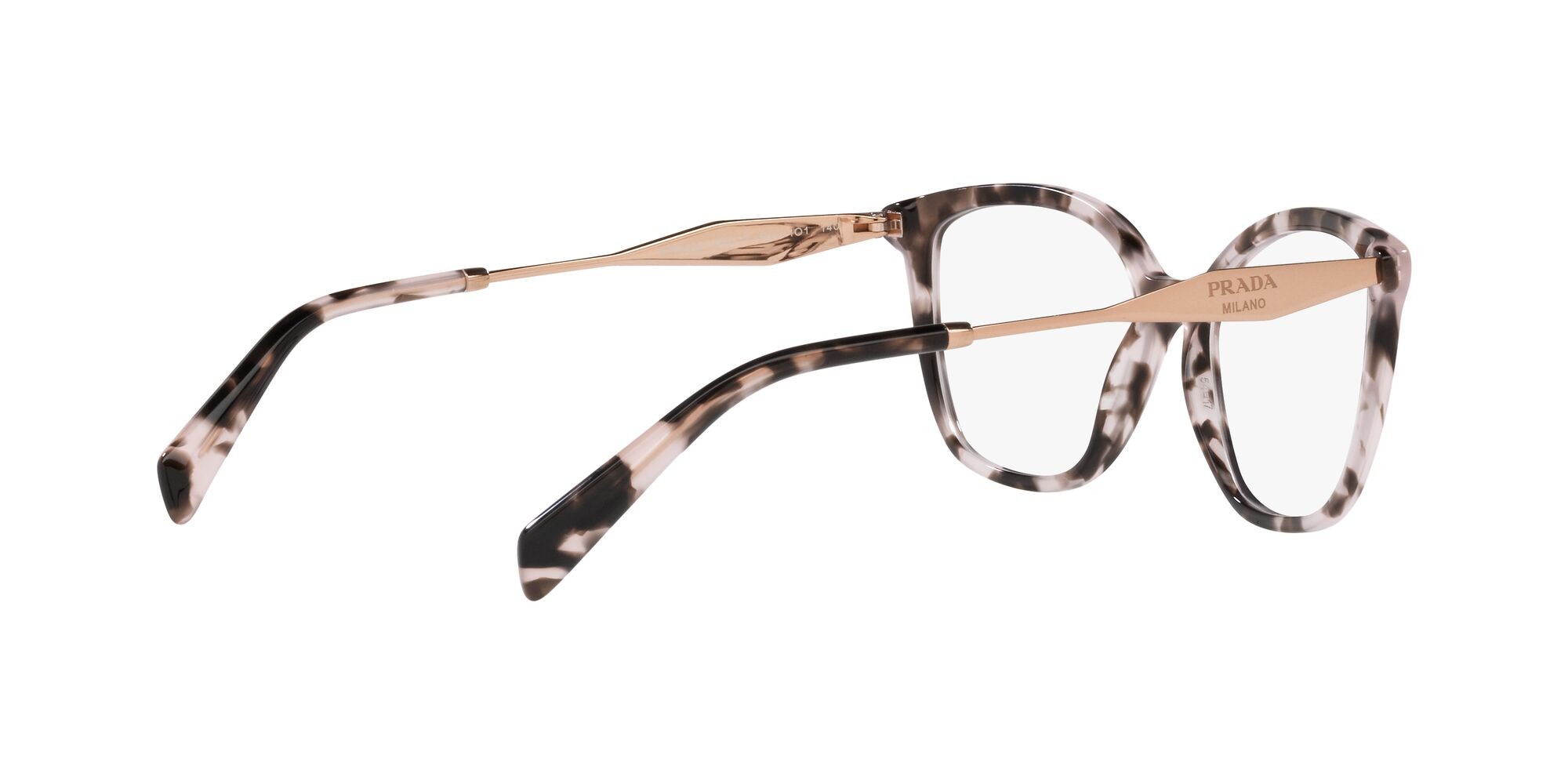 Eyeglasses Prada PR 02ZV (ROJ1O1) color rosa tartarugato shape butterfly lenses lente demo