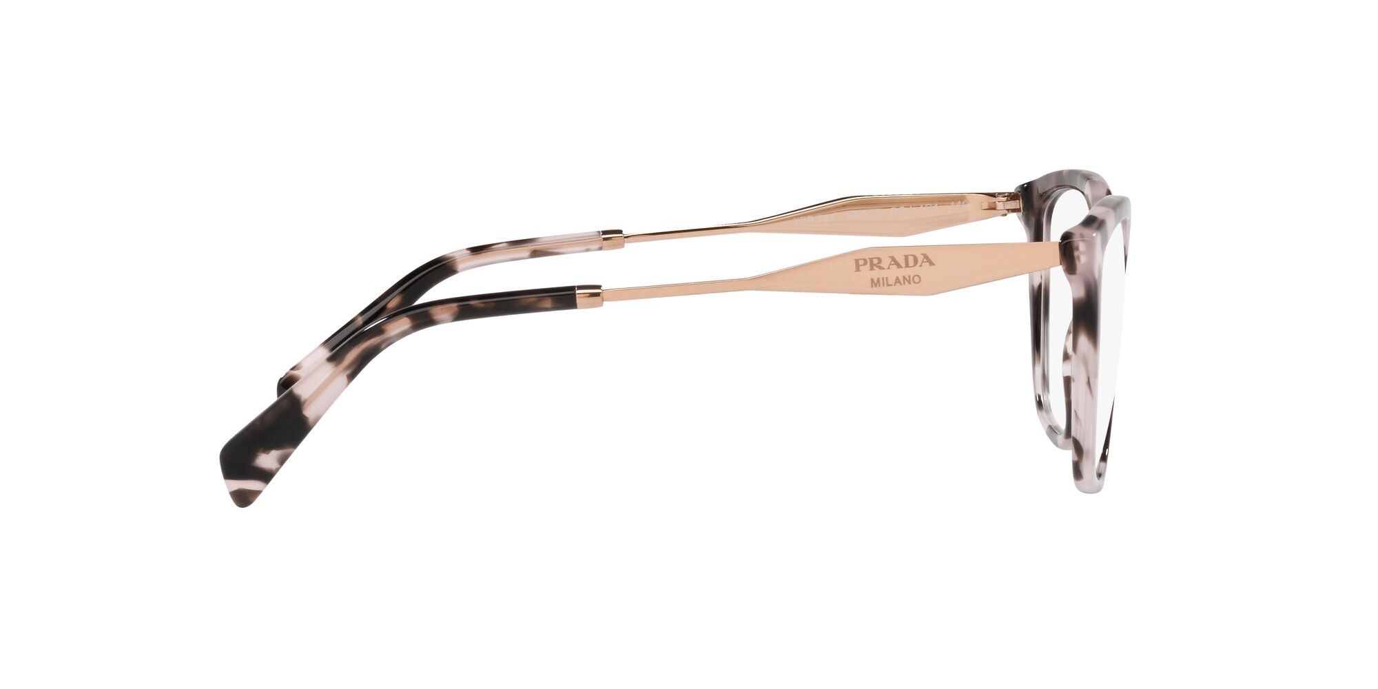 Eyeglasses Prada PR 02ZV (ROJ1O1) color rosa tartarugato shape butterfly lenses lente demo