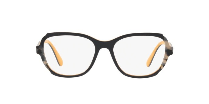 Brillen Prada PR 03VV (30Z1O1) farbe top blue/yellow/grey havana form pantos gläser demo lens