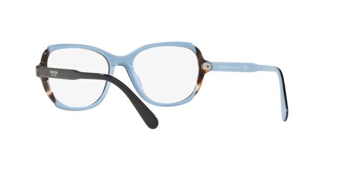 Brillen Prada PR 03VV (KHR1O1) farbe top black/azure/spotted brown form pantos gläser demo lens