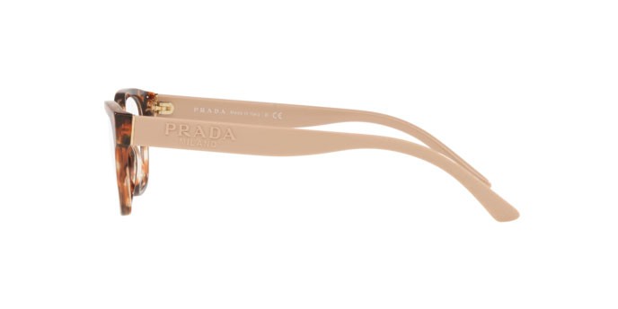 Eyeglasses Prada PR 03WV (07R1O1) color caramel havana shape square lenses demo lens