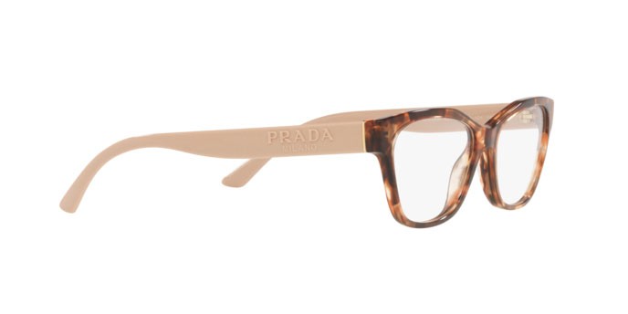 Eyeglasses Prada PR 03WV (07R1O1) color caramel havana shape square lenses demo lens