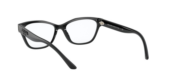Brillen Prada PR 03WV (1AB1O1) farbe black form quadratisch gläser demo lens