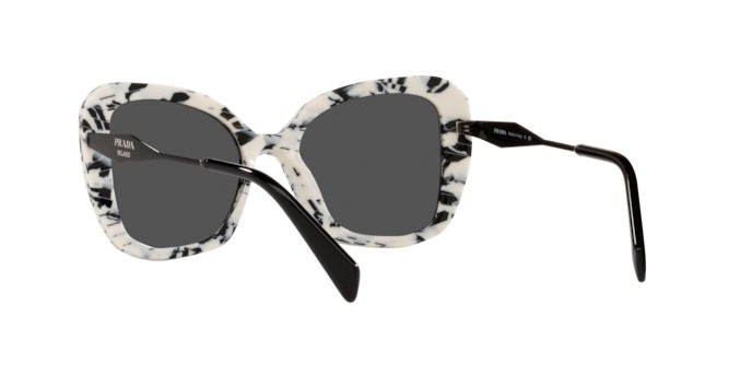 Sonnenbrillen Prada PR 03YS (02Y5S0) farbe abstract talc form schmetterling gläser dark grey