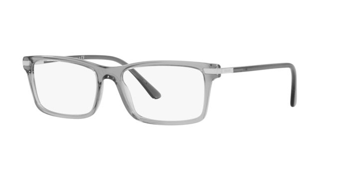 Brillen Prada PR 03YV (08U1O1) farbe trasparent grey form rechteckig gläser demo lens
