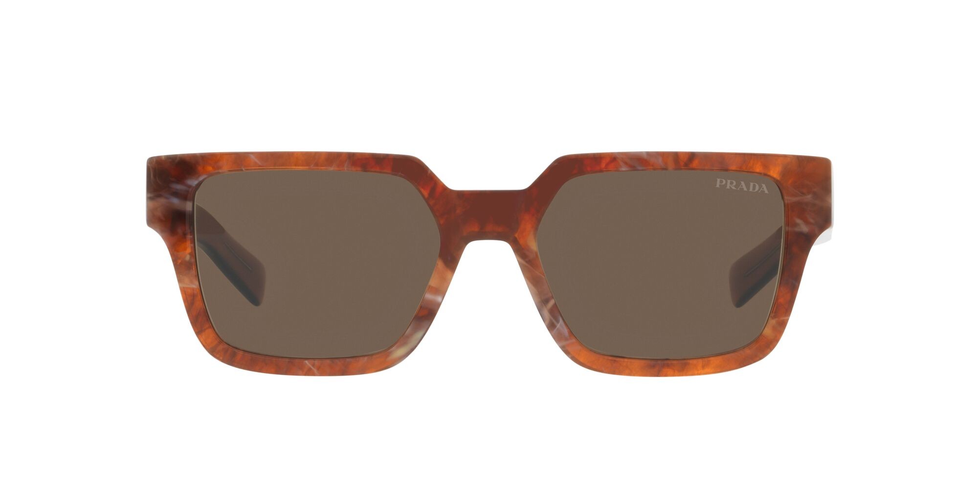 Sonnenbrillen Prada PR 03ZS (14F08T) farbe cognac stone form quadratisch gläser bruciato cristallo