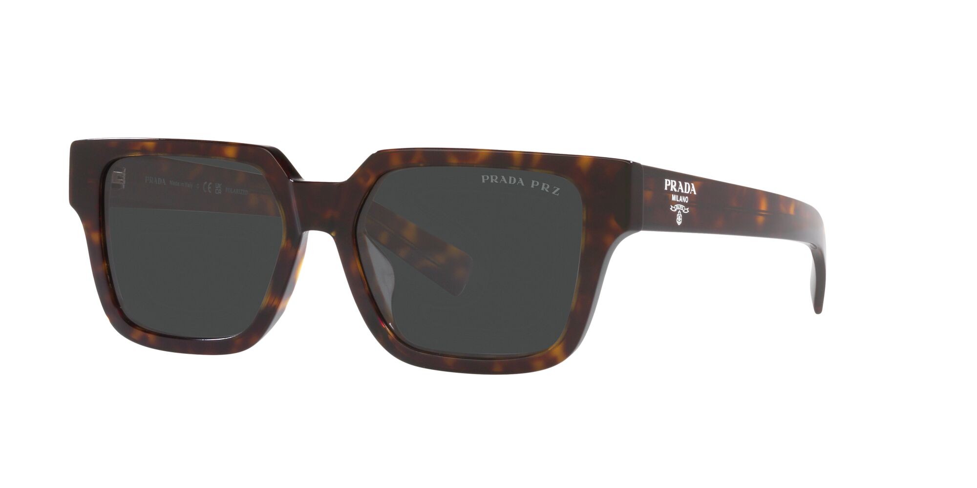 Sonnenbrillen Prada PR 03ZS (2AU08G) farbe tartarugato form quadratisch gläser polar nera
