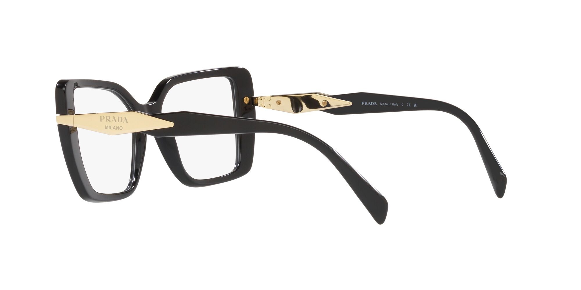 Eyeglasses Prada PR 03ZV (1AB1O1) color nero shape square lenses lente demo