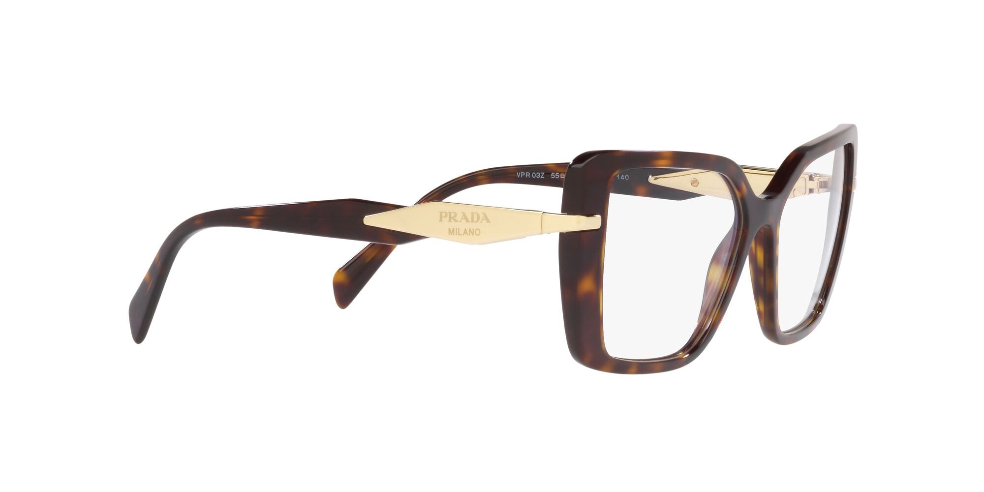 Eyeglasses Prada PR 03ZV (2AU1O1) color tartarugato shape square lenses lente demo
