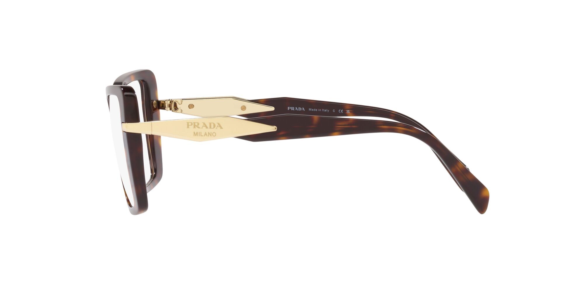 Eyeglasses Prada PR 03ZV (2AU1O1) color tartarugato shape square lenses lente demo